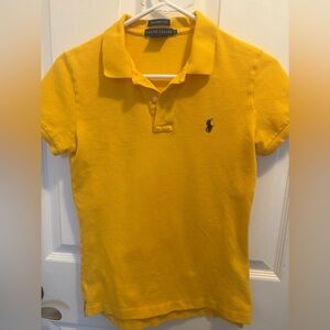 Women’s Polo Ralph Lauren Skinny Fit Polo Yellow Size Medium Pony Emblem